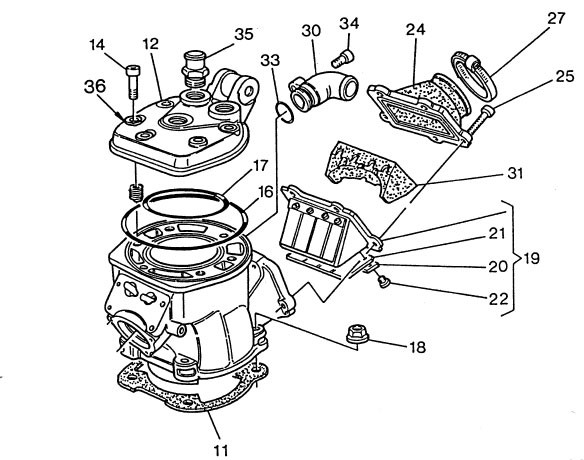 Jg de aneis oring cabeçote do cilindro Husqvarna WR 360
