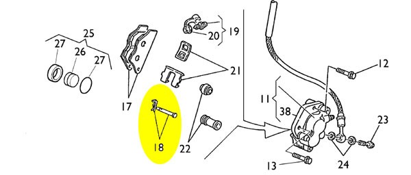 Pino de fixação das pastilhas D Husqvarna WR 02-07
